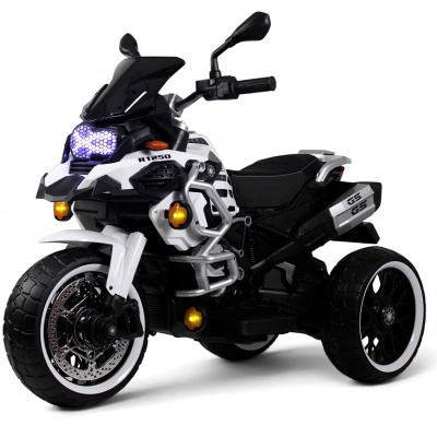 Детский электромотоцикл RiverToys М008БХ белый 1